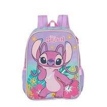 Mochila de Costas Luxcel Stitch Floral Aloha Roxo