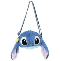 Bolsa Transversal Luxcel Stitch de Pelúcia Face Azul