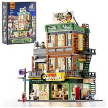 FUNWHOLE Set de Blocos de Montar Loja de Discos com Iluminação - 1980 Peças para Adultos e Adolescentes