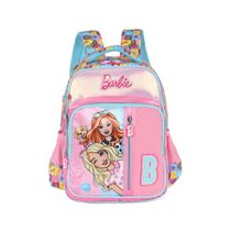Mochilas de Costas Média Infantil Barbie Náilon Estampada