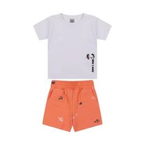 Conjunto Curto Tigor T Tigre Camiseta e Bermuda Branco