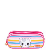 Estojo Escolar Sestini 2 Compartimentos X Kids Cat 4 Rosa