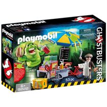 Playset Playmobil Ghostbusters Slimer com carrinho de cachorro-quente
