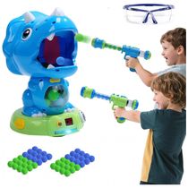 EagleStone Brinquedo Dinossauro Triceratops Móvel com Tiro e Placar LCD - Diversão e Coordenação para Crianças