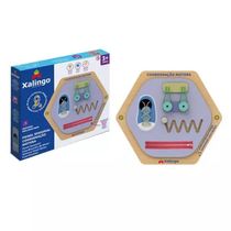 Painel Sensorial Coordenação Motora com 04 Atividades Motoras Xalingo