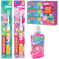 ESCOVA LUZ + PACK 3 GEL + ENXAGUANTE PEPPA PIG - DENTALCLEAN