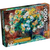 Mini Quebra Cabeça Vaso de Flores de Renoir 100 Peças Grow