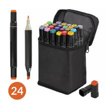 Estojo com Canetas Hidrográficas – 24 Cores – Colorir e Desenhar