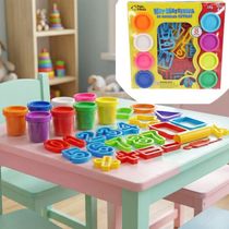 Massinha Modelar Letras Números Colorido Brinquedo Educativo