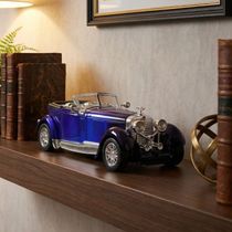 Carrinho Miniatura Antigo Clássico Fricção Colecionável Azul