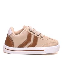 Tênis Infantil Linda Ju Listras Bege