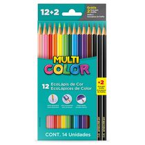 Lapis Com 12 Cores Multicolor + 2 Grafites