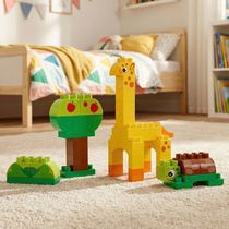 Brinquedo Blocos De Montar Educativo Animais Safari Kit 40pç