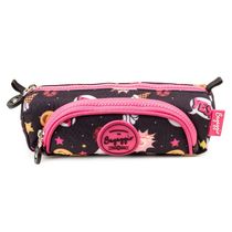 Estojo Escolar Feminino Carinhas Preto