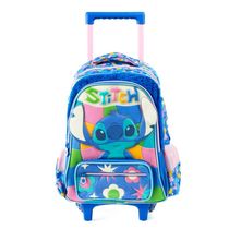 Mochila de Rodinha Infantil Stitch Azul