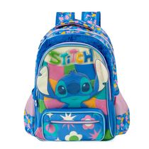 Mochila Escolar Feminina Infantil Stitch Azul
