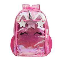 Mochila Escolar Feminina Unicórnio Confetti Rosa
