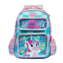 Mochila Escolar Feminina Unicórnio Just Dance Verde Água