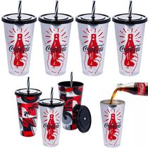 Kit com 4 Copos Coca Cola 700ml Estampado Prateado Original