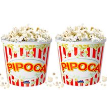 2 Baldes de Pipoca Clássico 2.1 Litros Plasútil Tamanho Grande