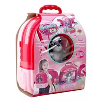 Mochila Hospital Pet Dog 2 em 1 + Acessórios Dm Toys - 6802