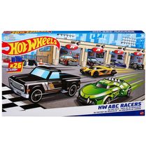 Conjunto de 26 Carrinhos ABC Racers, Escala 1:64 com Letras do Alfabeto Ideal para Aprender a Soletrar e Ler de Forma Divertida, Hot Wheels