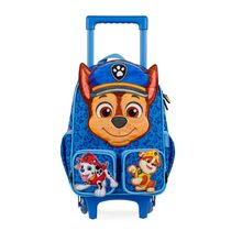 Mochila de Rodinha Infantil Masculina Patrulha Canina Chase Baby Azul Escuro