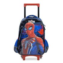 Mochila de Rodinhas Masculina Homem Aranha Azul Escuro