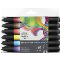 Kit de Canetas Profissionais com Pontas Duplas, 12 Peças, Winsor Newton