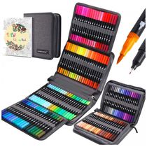 Kit de Canetas Profissionais com Pontas Duplas e Estojo, 120 Peças, Nobrand