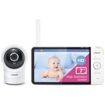 Baba Eletrônica Câmera 1080P e Monitor HD 360 720P com Visão Noturna, VTECH RM7764HD, Branco