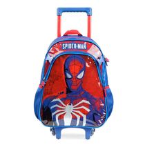 Mochila de Rodinhas Infantil Masculina Homem Aranha Azul