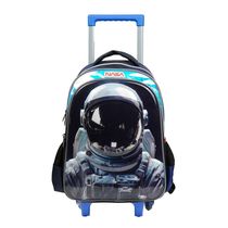 Mochila de Rodinhas Masculina Astronauta Nasa Azul Escuro