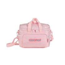 Lancheira Térmica Feminina Stitch & Angel Rosa Claro