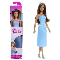 Barbie Morena Vestido Azul Donzela - Mattel JDM67-JDM70