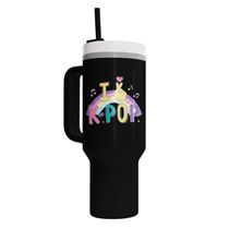 Copo Térmico Preto K-Pop Finger Heart