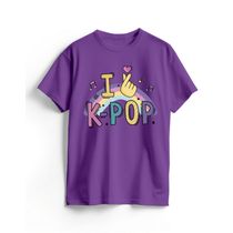 Camiseta Algodão Roxa K-Pop Finger Heart