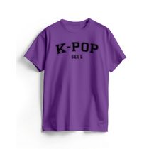 Camiseta Algodão Roxa K-Pop College