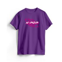 Camiseta Algodão Roxa K-Pop Planet