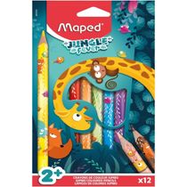 LAPIS DE COR JUNGLE FEVER JUMBO 12 CORES - MAPED