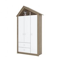 ROUPEIRO CASINHA 3 PORTAS RUSTICO/BRANCO - HENN