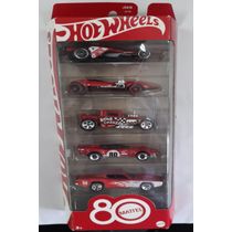 Hot Wheels Pack de 5 - Aniversário 80 Anos  Mattel