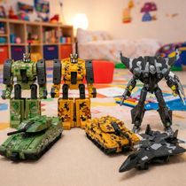 Brinquedo Guerreiro Robô Militar Transforma Carro Kit 3pçs