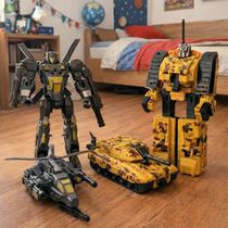 Brinquedo Guerreiro Robô Militar Transforma Carro Kit 2pçs