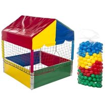 Kit Infantil Piscina De Bolinhas 1,00m Quadrada + 500 Unidades Bolinhas Coloridas