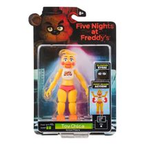 Fig Five Nights At Freddys 2 – Boneco Toy Chica 13 cm Articulado - Botão Acão – Candide/Jazwares