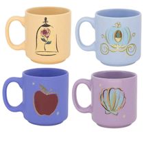 Kit 4 Mini Canecas 100mL Princesas Disney Original, Zona Criativa, Jogo Canequinhas Xícaras Cerâmica