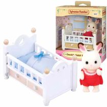 Sylvanian Families Bebê Coelho Chocolate E Cama Original, Epoch 5017