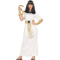 Fantasia Cleópatra Adulta Feminina de Luxo Vestido Egípcia Branca