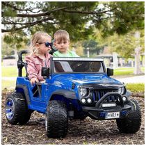 Carro Elétrico 2 Assentos 12V, com Luzes de LED e Controle Remoto, MODERNO KIDS Motorized Electric Kids RideOn Truck Car, Azul